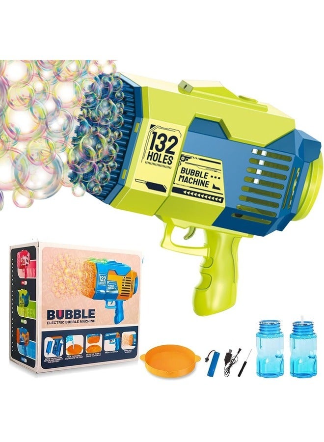 132-Hole Bubble Blaster with Colorful Lights – Rocket Launcher Foam Machine for Toddlers