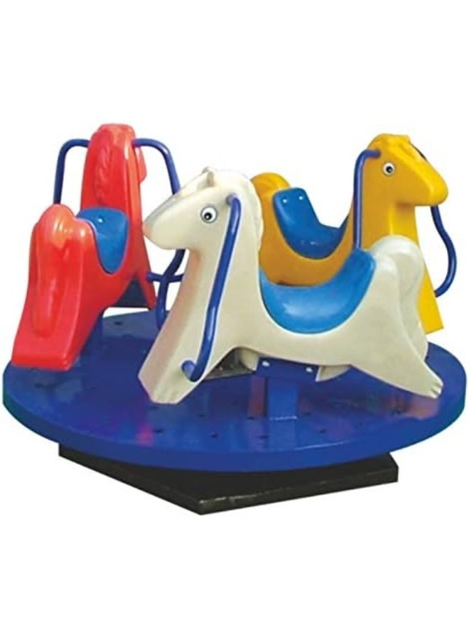 Rainbow Toys Kids Horse 3 Seater Merry Go Round RW-15224