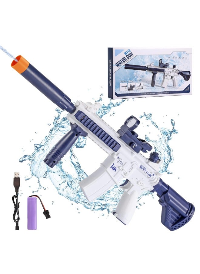 M416 Electric Water Gun – High Capacity Automatic Squirt Gun with 32-Foot Range for Outdoor Beach and Pool Party Fun