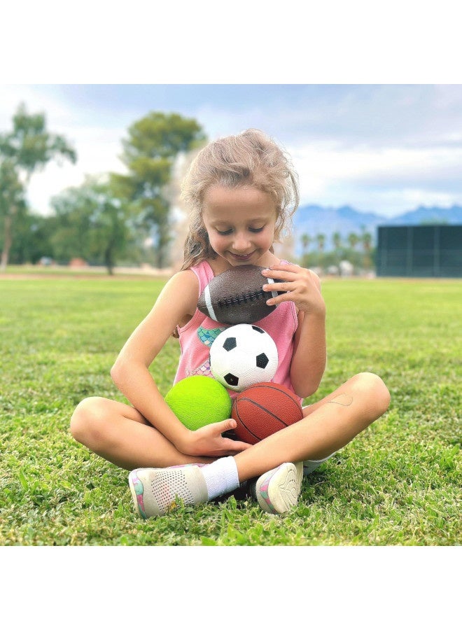 Appleround Pack Of 4 Sports Balls With 1 Pump: 1 Each Of 5