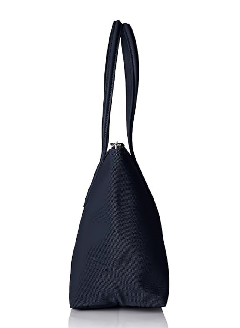 Women's L12.12 Concept Fashion Versatile Large Capacity Zipper Handbag Tote Bag Shoulder Bag Medium Dark Blue