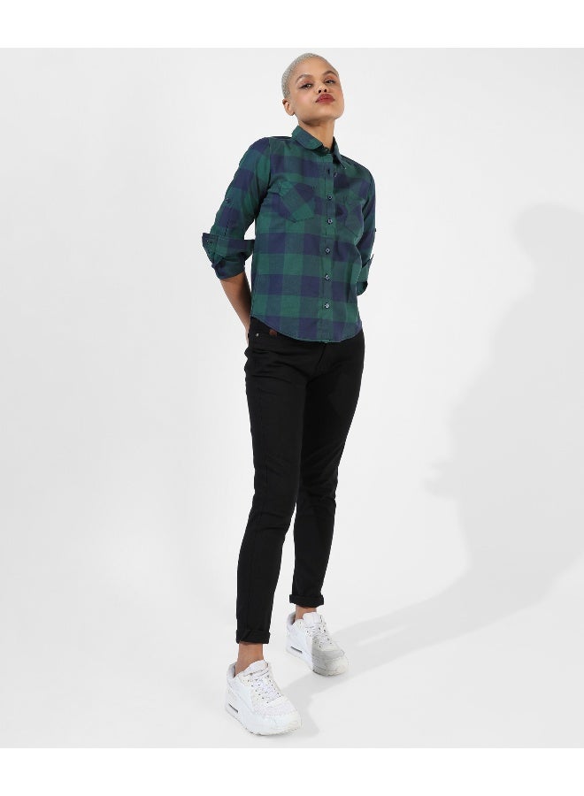 Women's Multicolour Checkered Regular Fit Shirt