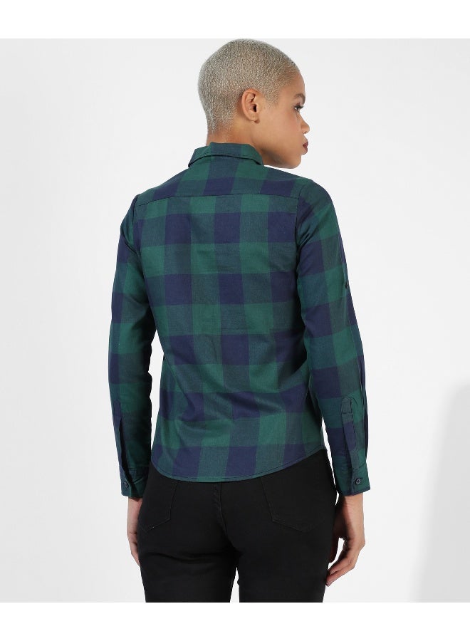 Women's Multicolour Checkered Regular Fit Shirt