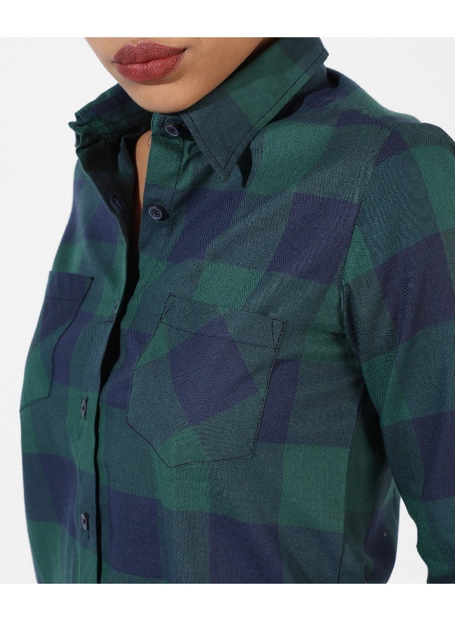 Women's Multicolour Checkered Regular Fit Shirt