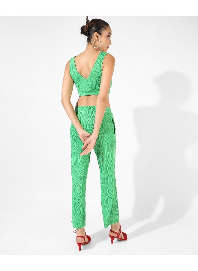 Women's Green Textured Co-Ord Set