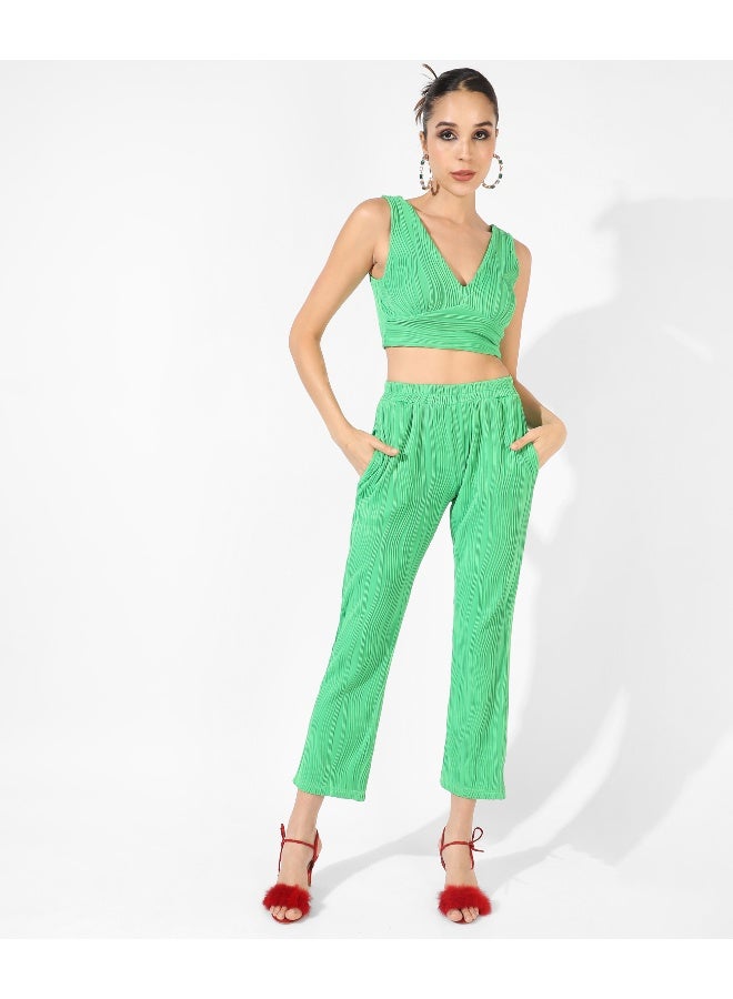 Women's Green Textured Co-Ord Set