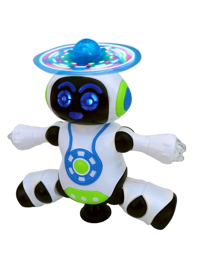 Dancing Robot with 360° Rotation, Music, & 3D Flashing Lights – Electro Dancing Toy for Kids