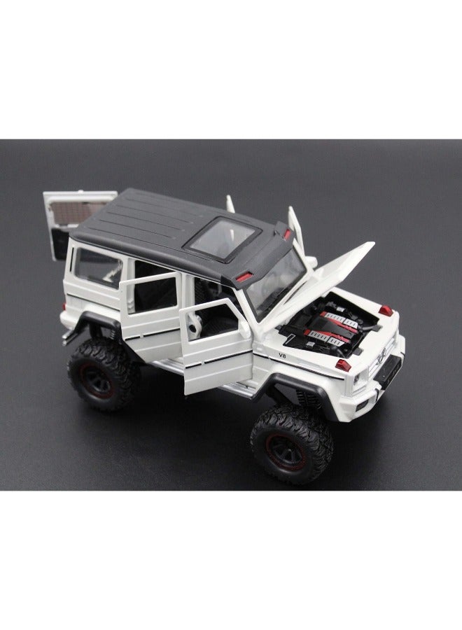 1/32 Scale Benz G63 AMG 4X4 V12 Off-Road Pickup Model Car | Zinc Alloy Pull Back Toy with Sound & Light for Kids