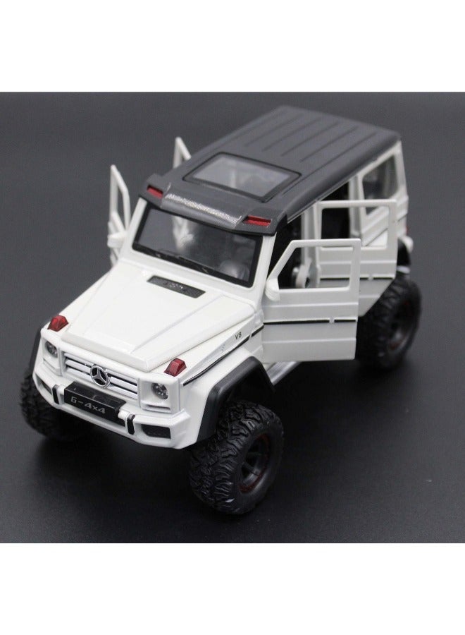 1/32 Scale Benz G63 AMG 4X4 V12 Off-Road Pickup Model Car | Zinc Alloy Pull Back Toy with Sound & Light for Kids