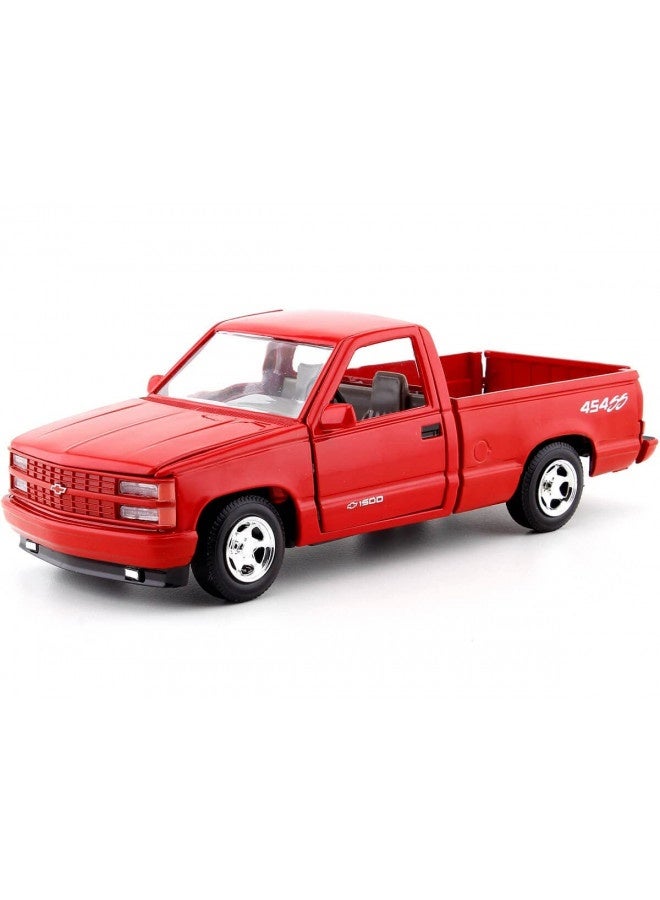 1992 Chevy 454Ss Pick Up Truck, Red - Showcasts 73203 - 1/24 Scale Diecast Model Car By Motor Max