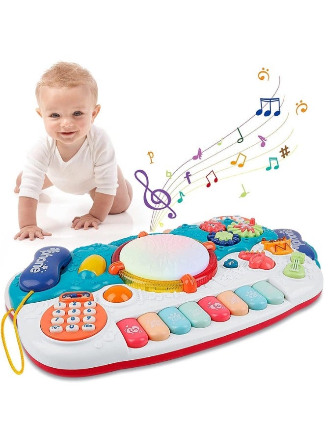 6-in-1 Baby Musical Toys | Educational Keyboard Piano & Drum Set for Toddlers (12-18 Months) - Fun Learning Tabletop Game for Kids