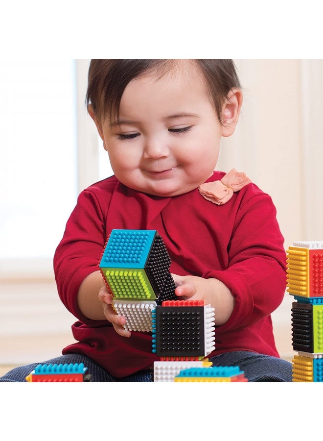 Infantino Press And Stay Sensory Blocks For Babies Age Grade 6M+ , 24-Piece Set, Multicolor