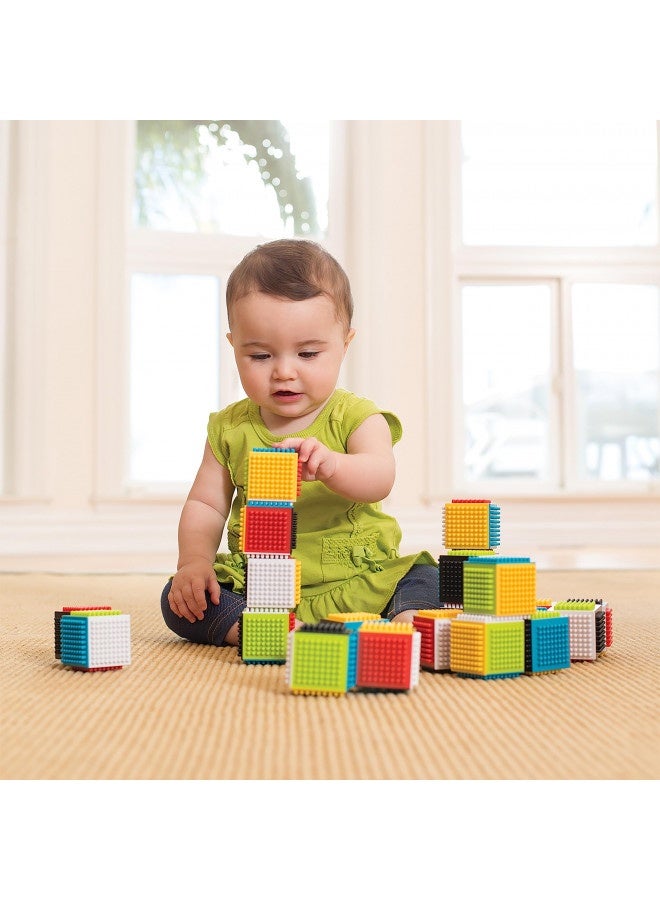 Infantino Press And Stay Sensory Blocks For Babies Age Grade 6M+ , 24-Piece Set, Multicolor