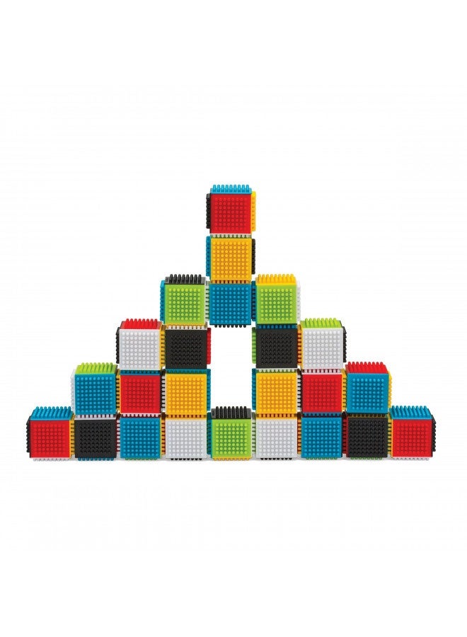 Infantino Press And Stay Sensory Blocks For Babies Age Grade 6M+ , 24-Piece Set, Multicolor