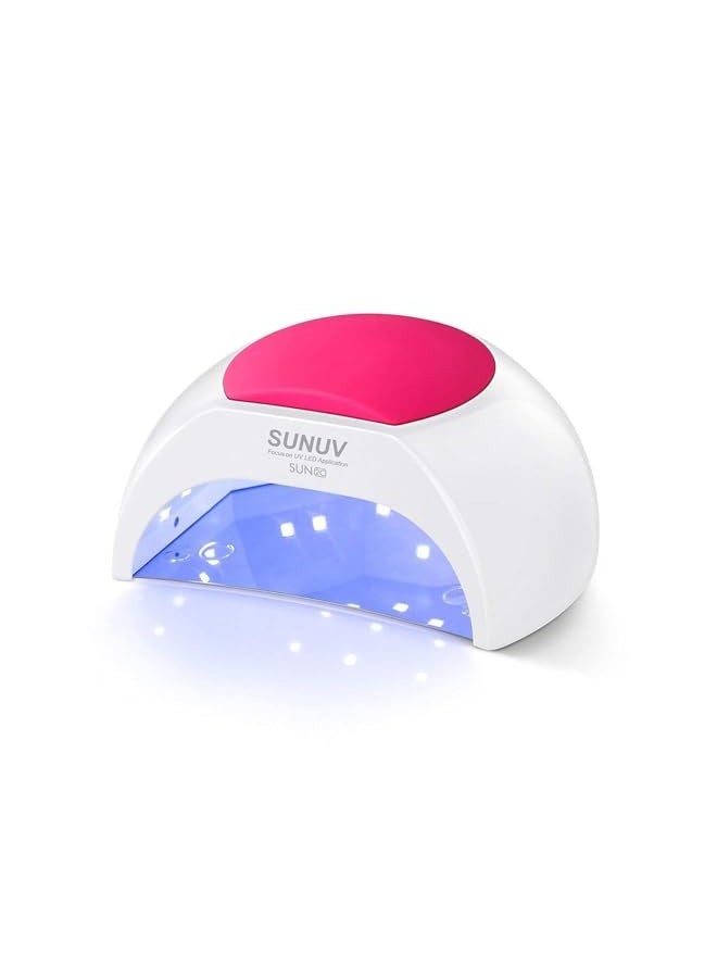 Gel Uv Nail Lamp, Sunuv 48W Uv Led Nail Dryer Light For Gel Nails Polish Manicure Professional Salon Curing Lamp With 4 Timer Setting Sensor(One Pink Pad)