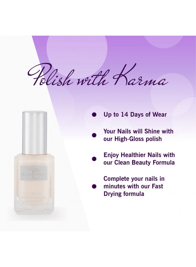 Karma Organic Nail Polish - Quick Dry Nail Lacquer, Non-Toxic, Vegan, and Cruelty-Free Nail Paint Art for Adults & Kids - No Toluene, No Formaldehyde, No DBP, and Free of TPHP (HEAVENLY HAZE, 0.43 fl oz.)