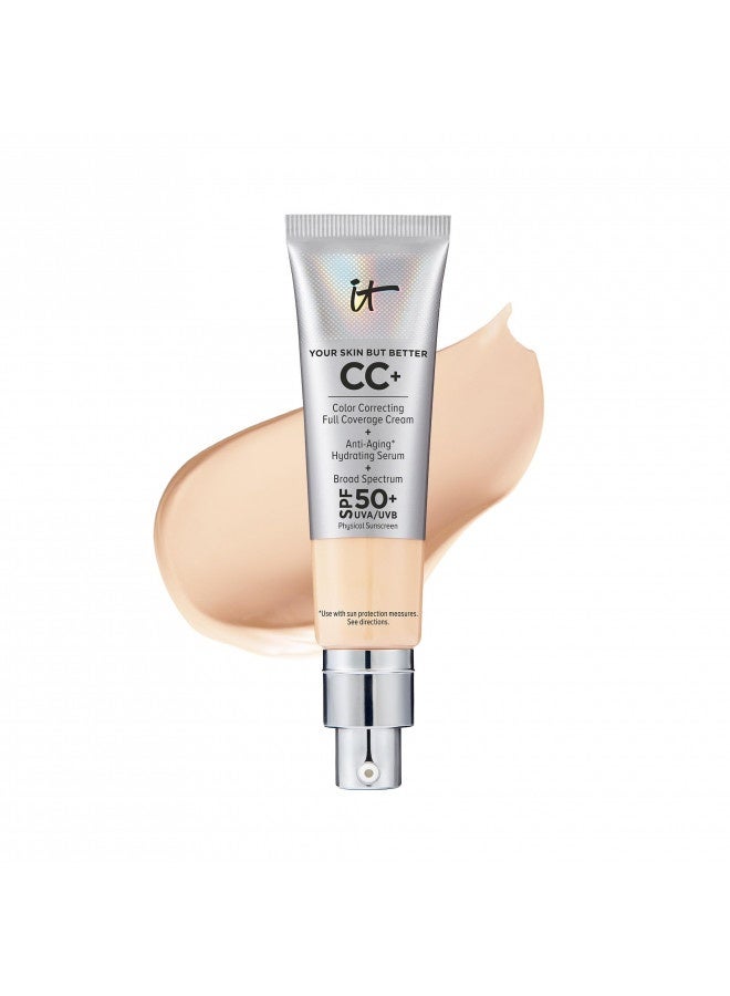 It Cosmetics Your Skin But Better Cc+ Cream, Light (W) - Color Correcting Cream, Full-Coverage Foundation, Hydrating Serum And Spf 50+ Sunscreen - Natural Finish - 1.08 Fl Oz