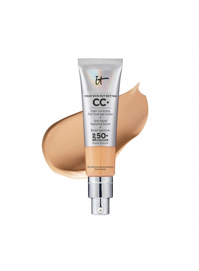 It Cosmetics Your Skin But Better Cc+ Cream, Medium Tan - Color Correcting Cream, Full-Coverage Foundation, Hydrating Serum And Spf 50+ Sunscreen - Natural Finish - 1.08 Fl Oz