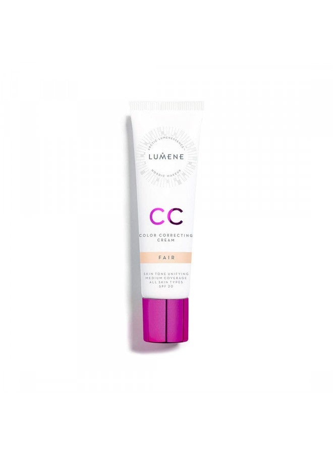 Lumene Cc Color Correcting Cream Infused With Pure Arctic Spring Water - 6 In 1 Medium Coverage For All Skin Types Spf 20-30 Ml / 1.0 Fl.Oz. (Fair)
