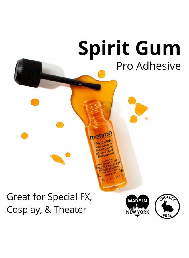 Mehron Makeup Spirit Gum | Spirit Gum Adhesive | Special Fx , Cosplay, , Stage Performance Makeup | Professional Cosmetic Glue Adhesive For Face, Skin, And Body (.125 Oz)