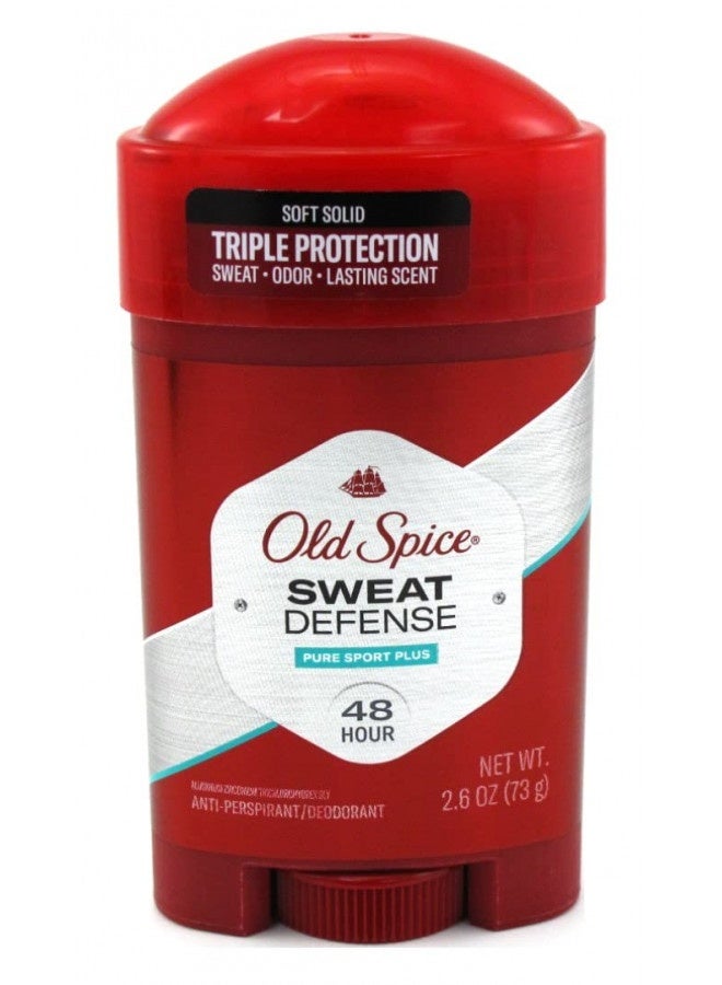 Old Spice Anti-Perspirant 2.6 Ounce Pure Sport+ Soft Solid (76ml) (Pack of 6)