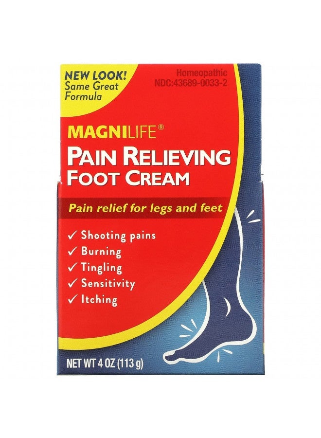 Magnilife Pain Relieving Foot Cream, All-Natural Moisturizing Foot Pain Relief With Beeswax And Eucalyptus To Soothe Soreness, Burning, Tingling, And Sensitivity - 4Oz