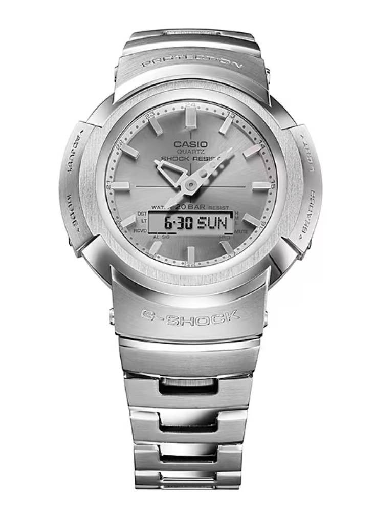 Analog+Digital Silver Stainless Steel Watch AWM-500D-1A8