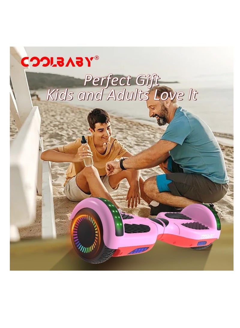 COOLBABY 6.5inch Smart Scooter 2 Wheels Self Scooter with Led Lights