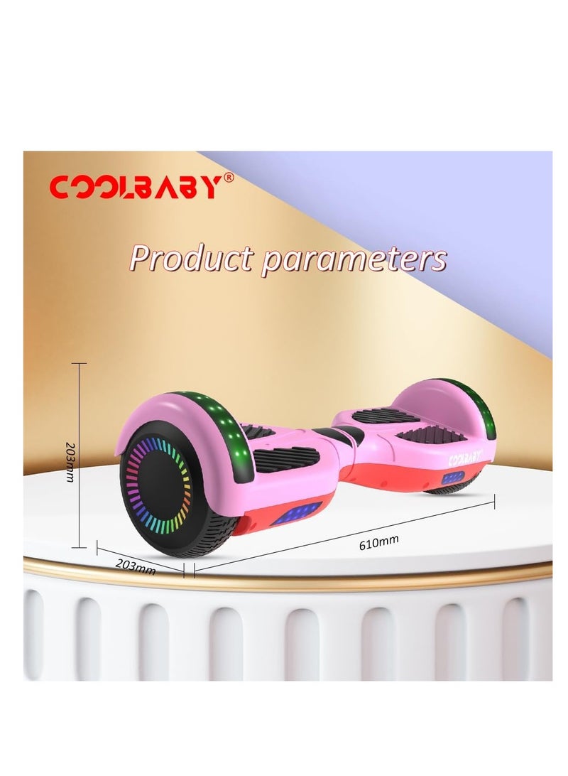 COOLBABY 6.5inch Smart Scooter 2 Wheels Self Scooter with Led Lights