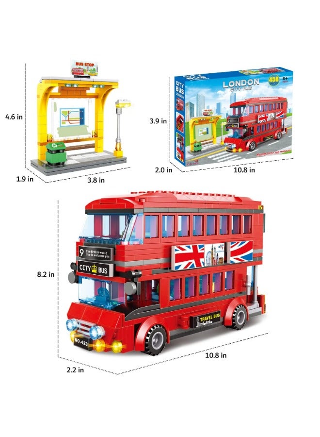 City London Bus Station Building Blocks Set | Double-Decker London Bus & Station | STEM Roleplay Bricks Toy Gift for Kids Ages 6-12