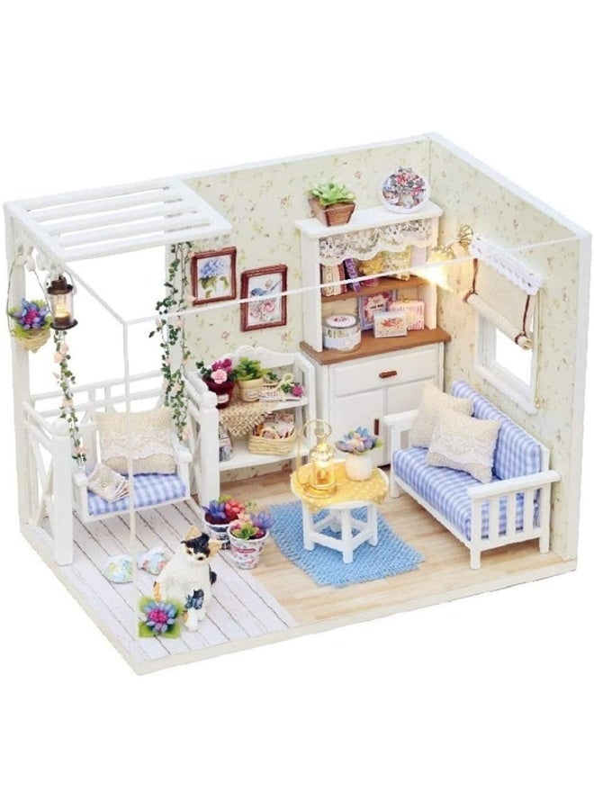 Kisoy Romantic and Cute Dollhouse Miniature DIY House Kit Creative Room Perfect DIY Gift for Friends,Lovers and Families(Kitty's Choice)