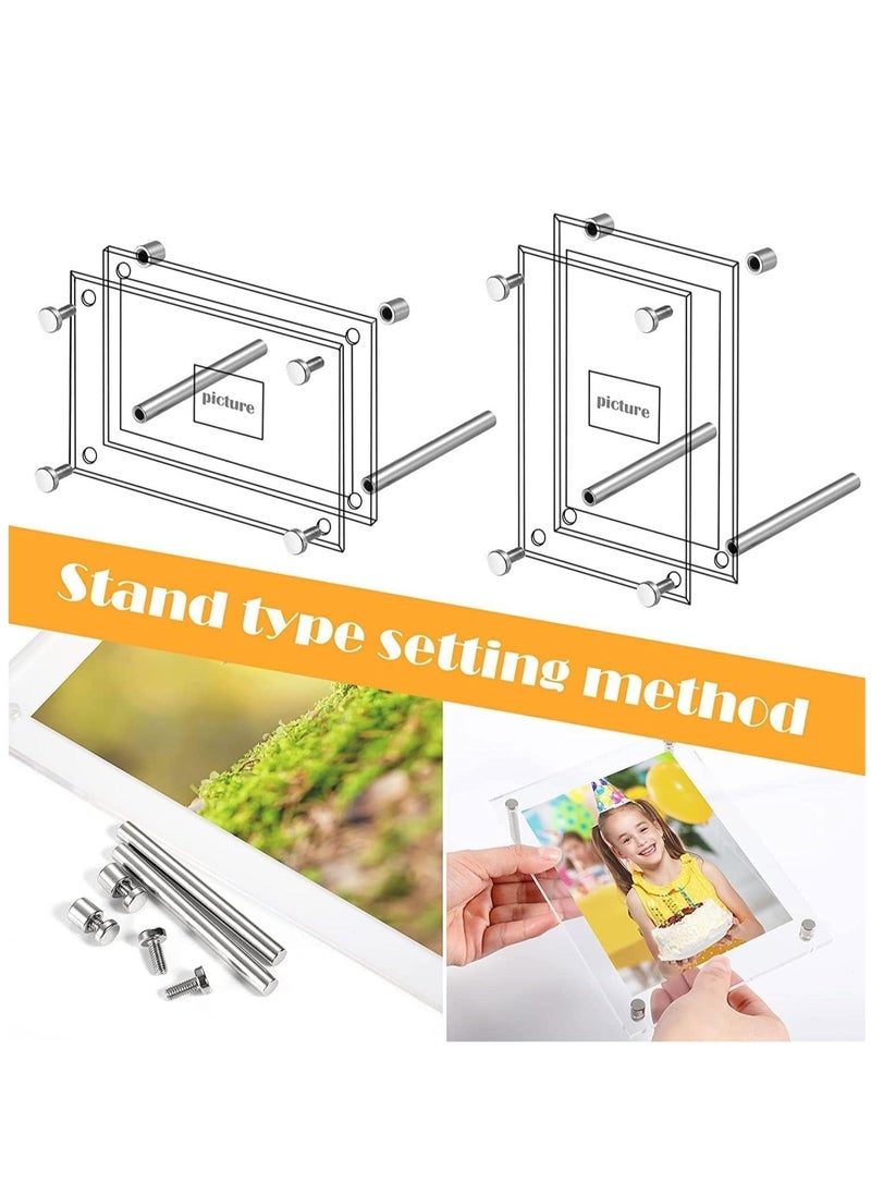 Acrylic Photo Frame with Stand 13*18CM Desktop Clear Acrylic Photo Frame Lossless Clarity Decorative Poster Frame Tabletop Display Desktop Frameless Postcard Display (1 Pack)