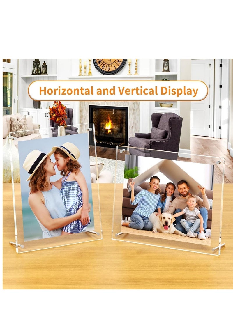 Acrylic Photo Frame with Stand 13*18CM Desktop Clear Acrylic Photo Frame Lossless Clarity Decorative Poster Frame Tabletop Display Desktop Frameless Postcard Display (1 Pack)