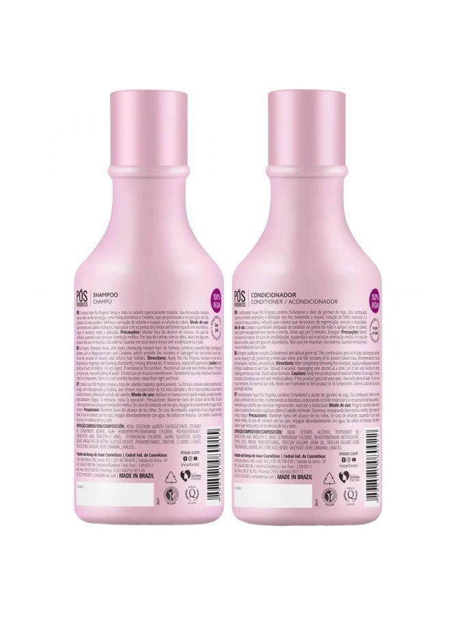 Inoar Professional - Pos Progress Shampoo And Conditioner - 2 Step Kit Designed To Be Used Between Keratin Treatments To Prolong Their Effectiveness ( 8.45 Ounces / 250 Milliliters )