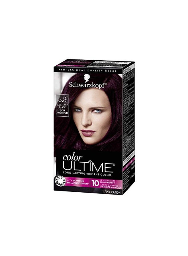 Schwarzkopf Color Ultime Permanent Hair Color Cream, 3.3 Amethyst Black