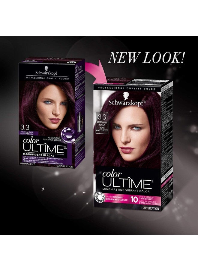 Schwarzkopf Color Ultime Permanent Hair Color Cream, 3.3 Amethyst Black