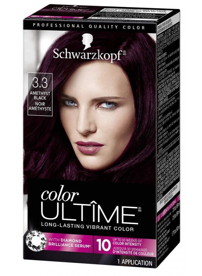 Schwarzkopf Color Ultime Permanent Hair Color Cream, 3.3 Amethyst Black