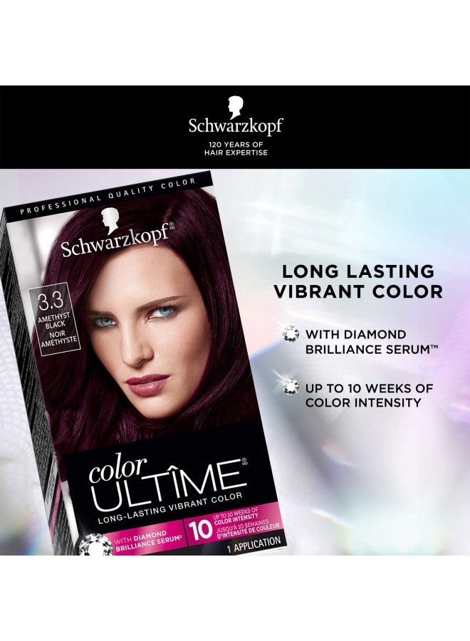 Schwarzkopf Color Ultime Permanent Hair Color Cream, 3.3 Amethyst Black