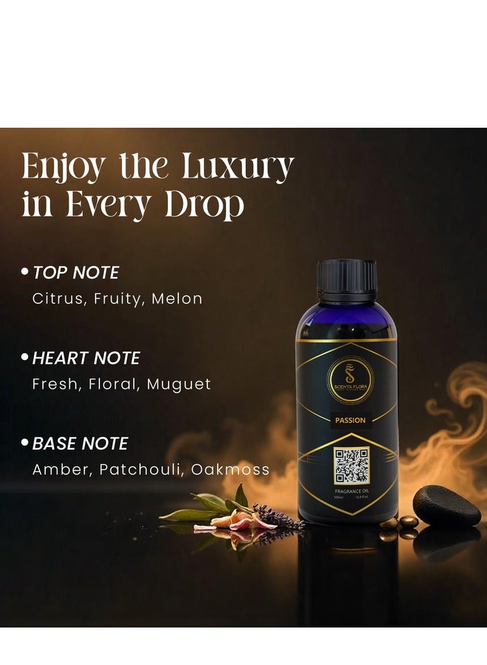 PASSION - Diffuser Aroma Oil - Vibrant, Fresh, and Floral Fragrance for Scent Diffusers - Aromatherapy (500 ml)