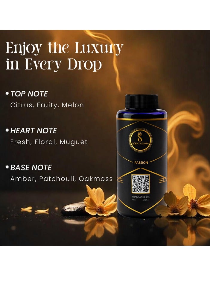 PASSION - Diffuser Aroma Oil - Vibrant, Fresh, and Floral Fragrance for Scent Diffusers - Aromatherapy (200 ml)