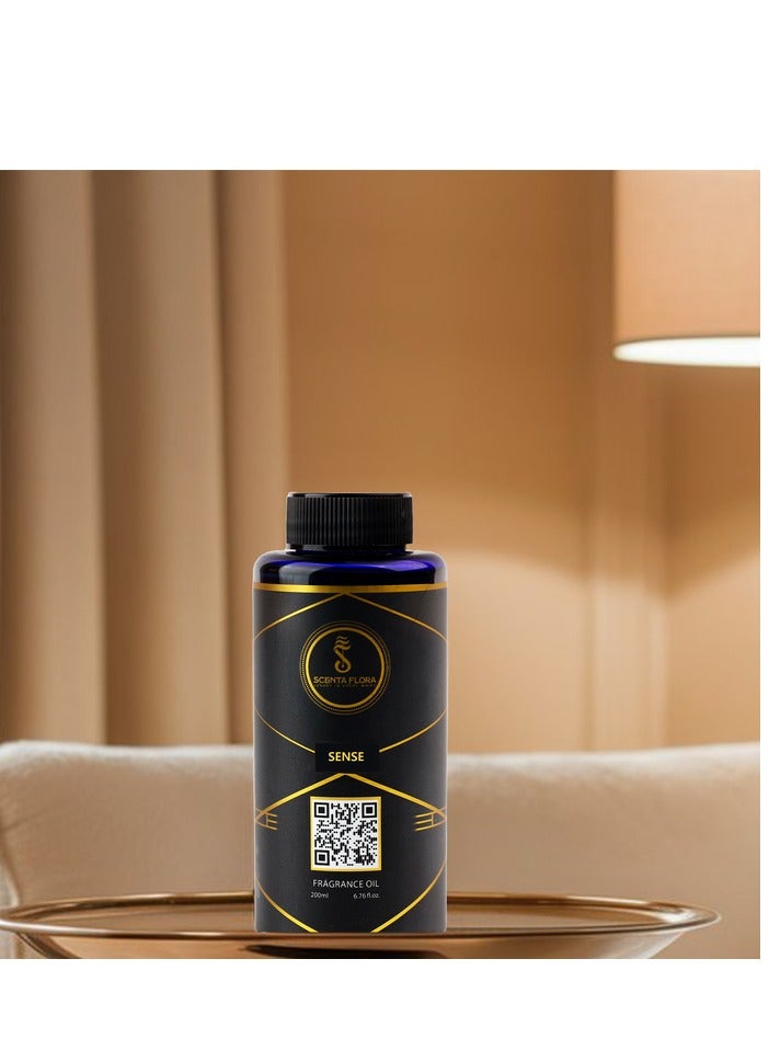 SENSE - Diffuser Aroma Oil - Refreshing, Floral, and Woody Fragrance for Scent Diffusers - Aromatherapy (200 ml)
