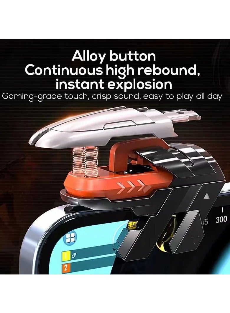 AK06 Mobile Game Trigger – 1 Pulse Button & 1 Physical Button for PUBG & Shooting Games, Compatible with iOS & Android (Continuous Model)