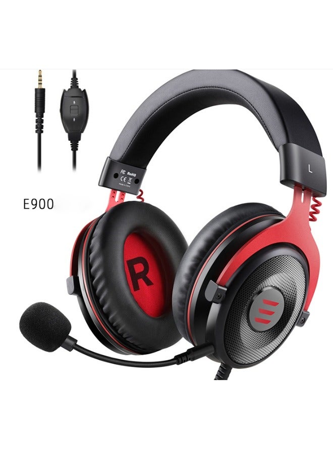 E900 Gaming Headset with Microphone -PC Headset with Detachable Noise Canceling Mic, 3D Surround Sound, Wired Headphone for PS4, PS5, Xbox, Computer, Laptop, Switch, Handheld (3.5MM)