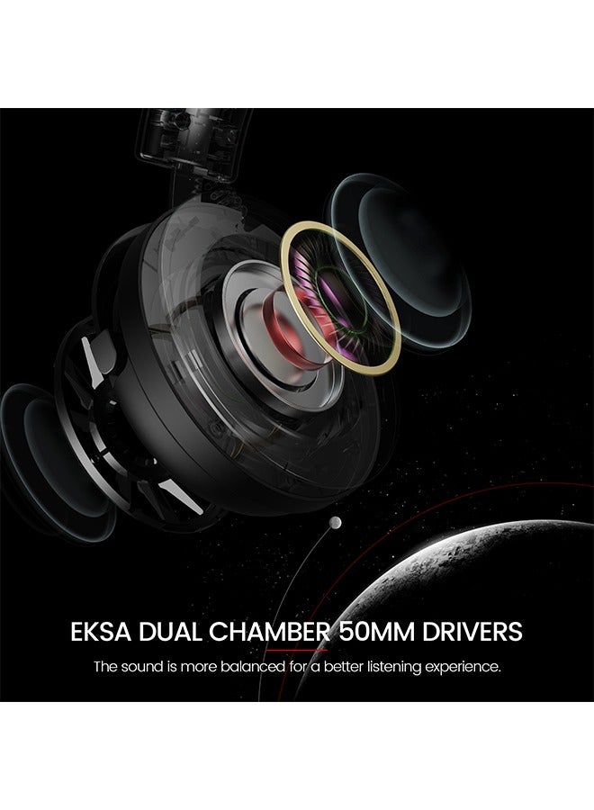 E5000S Gaming Headphones for PC,PS4/PS5, Switch,Xbox One/Series X/S & Mobile with Detachable Microphone, 3.5mm Wired Headphone,Gaming Headset