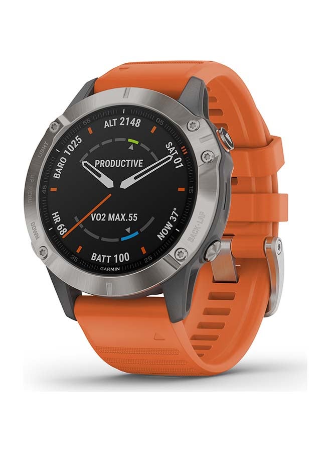 Fenix 6 - Sapphire Edition Smartwatch Titanium With Ember Orange Band