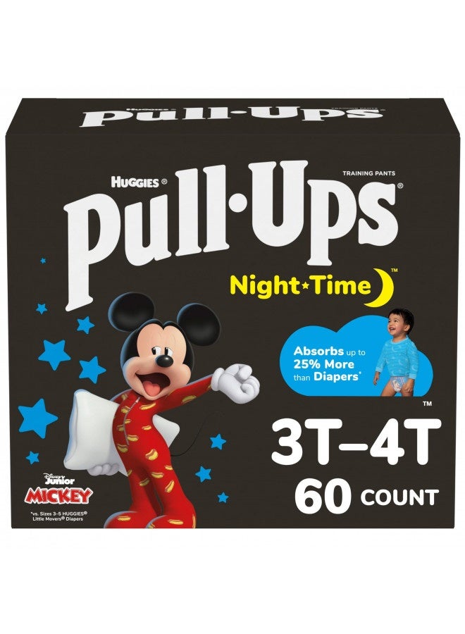 Pull-Ups Boys' Nighttime Potty Training Pants, Training Underwear, 3T-4T (32-40 Lbs), 60 Ct
