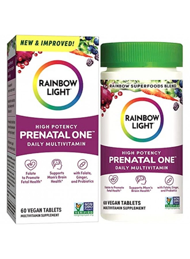 Rainbow Light High-Potency Prenatal One Multivitamin, Prenatal Health Multivitamin Supports Mom's Health and Baby's Development, With Vitamin C, Vegan, 60 Count