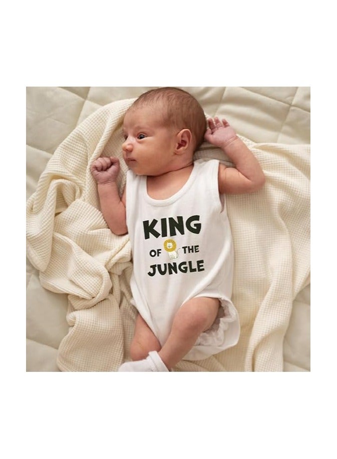 Sleeveless Baby Romper Set for Boys - Pack of 4 Soft Cotton Rompers - Cute Outfits for Newborns and Toddlers with Snap Closure - Gift for Baby Boys