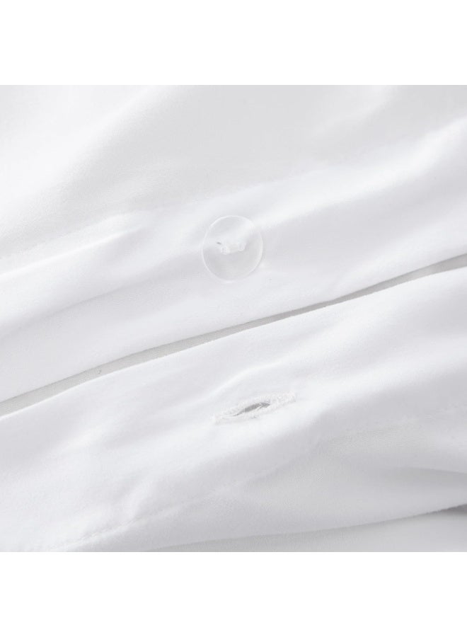 Bedding Duvet Cover Queen Size Set- 1Pieces Duvet Cover 220X220Cm / 2Pieces-Pillow Shams 50X75Cm (White, Queen)