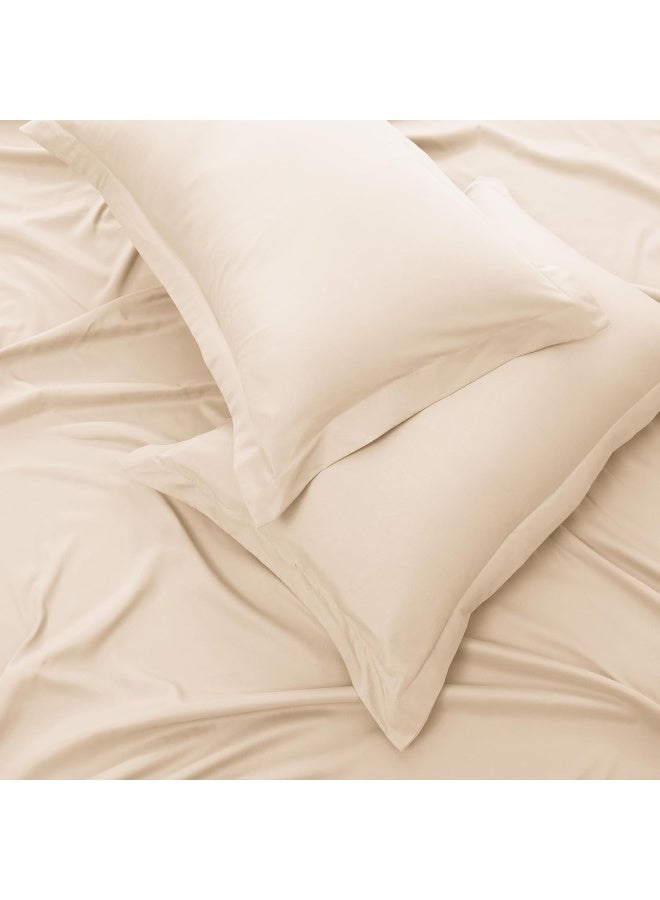 Bedding Duvet Cover King Size Set- 1Pieces Duvet Cover 260X220Cm / 2Pieces-Pillow Shams 50X90Cm (Ivory, King)